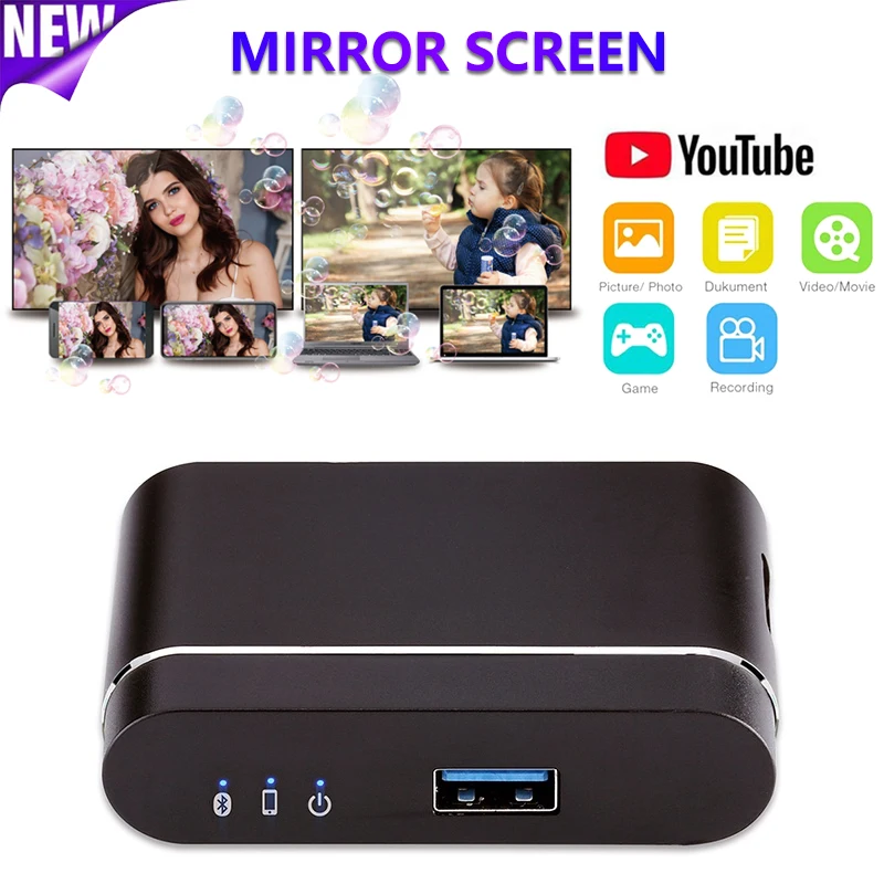 

Anycast Miracast Airplay L9 Mirascreen Wired TV Stick HDMI Dongle Mirror Screen Video Streamer Display For IOS TV Car MP5 Player