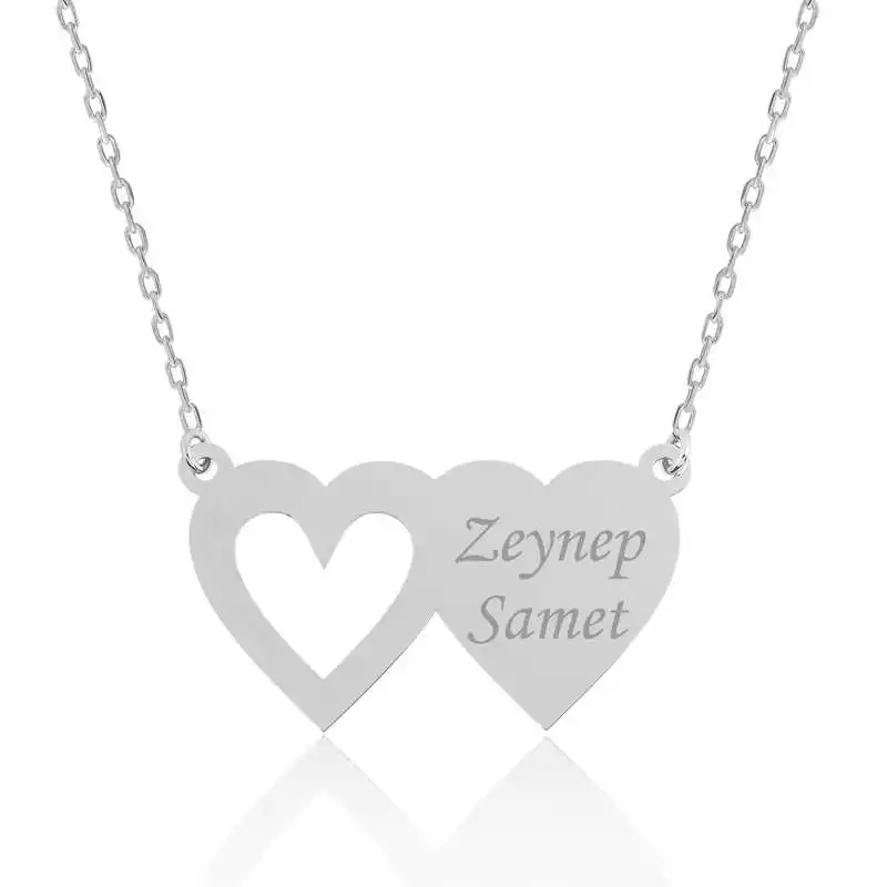 

Silver Two Heart Is Lady Necklace