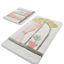 Коврики для ванной нескользящие Противоскользящие коврики противоскользящие подвальные белые 2'Li набор 60X100 см-50X60 см