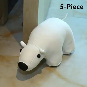 

Tooarts 5-Piece Leather Bookend Doll White Bear Home Set Function and Decoration Warm Small Decoration