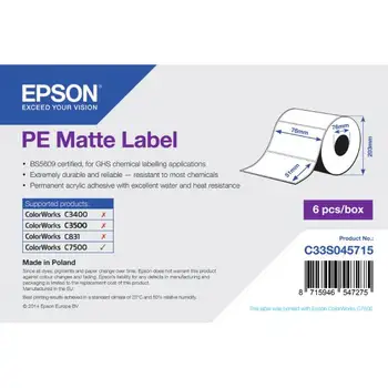 

PE MATTE DIE-CUT 76 MMX51MM 2310 LBLS