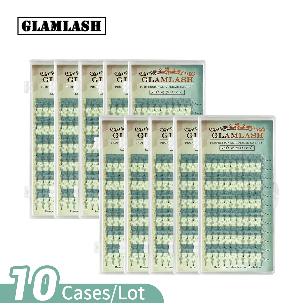 GLAMLASH оптовая продажа 10 случаях/серия Русский объем 2d 3d 4d 5d 6d наращивание ресниц