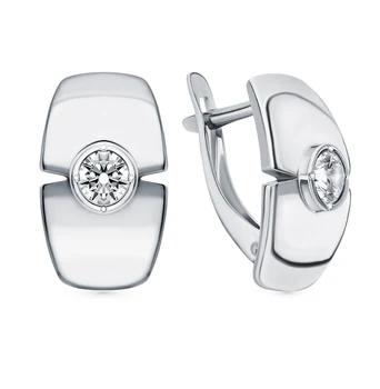 

Silver earrings with cubic zirconia sunlight sample 925 test