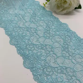 

3y/lot 17.50cm Elastic Stretch Lace Trims Light Blue For Clothing Accessories Dress Sewing Applique Costume Lace Fabrics
