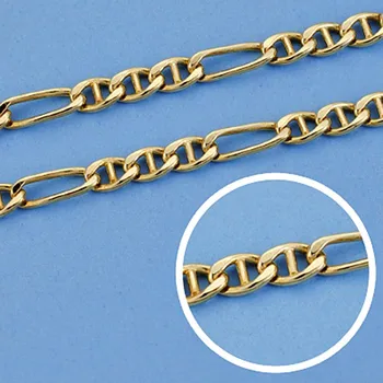 

18k gold chain hollow 50cm. Link 3x1 width 4mm. 8.40 grs. [9586]