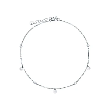 

Silver Bracelet with cubic zirconia and pearls imitation sunlight sample 925