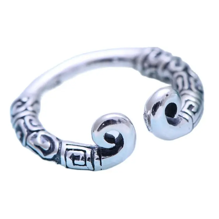 

KJJEAXCMY fine jewelry 925 Sterling silver jewelry restoring ancient ways taiyin the holy hoop magic female style ring