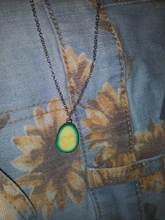 OATHYAN-colgantes de aguacate y fruta para mujer, collar de cadena larga con forma de corazón, joyería