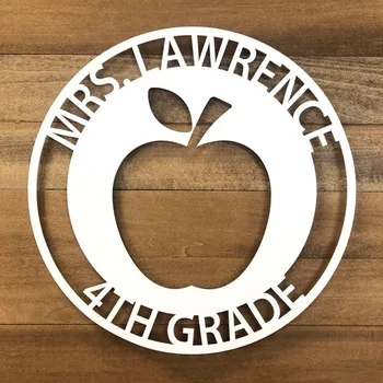 

Teacher Apple Name Wooden Sign - Personalized Teacher Gift - Custom Name Sign - Personalized Gift Apple Wall Art Decoration
