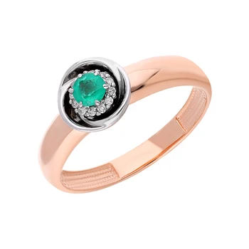 

Gold ring with emeralds and diamonds sunlight sample 585
