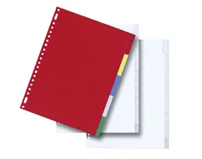 

A4 separator with insert tabulators, pp, 10 sections color