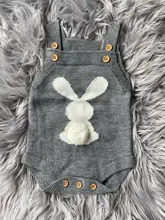 Monos de punto para bebé recién nacido, diseño de conejo Adorable, Onsie divertida, prendas de vestir exteriores de otoño y primavera