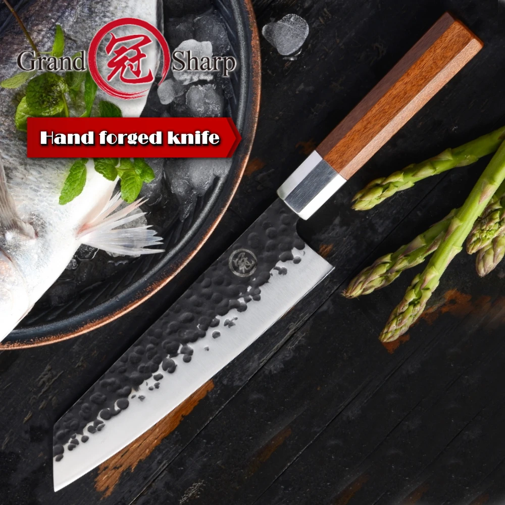 Новинка 2019 г. шеф нож Grandsharp ручной работы японские кухонные ножи Kiritsuke PRO