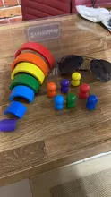 Wood Rainbow Blocks Natural Wooden Toy Children Block Rainbow Toy Building Block