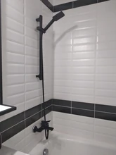 Sliding-Bar Shower-Bar Wall-Mounted Adjustable Minimalist-Style Black 3-Function High-Quality