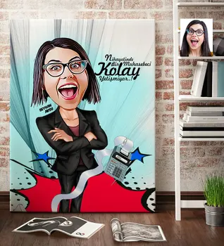 

Personalized Women 'S Accountant Cartoon Canvas Table (70x100 cm.) 2