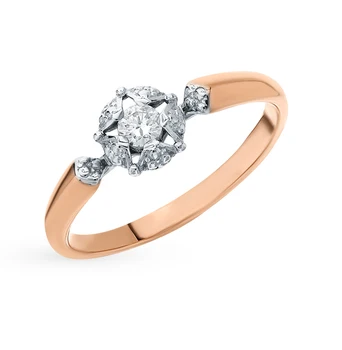 

Gold ring with diamonds sunlight sample 585