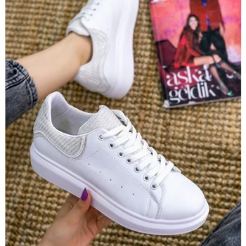 

Maxsi White Skin Silvery Sports Shoes