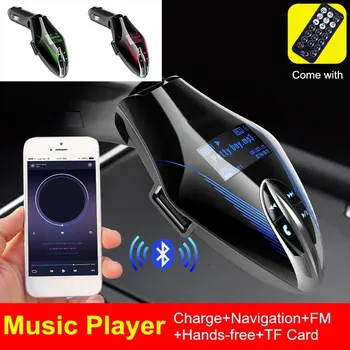 

VANJEW FM Transmitter AUX Stereo USB LED Charger Car Bluetooth MP3 Music Player Card Radio