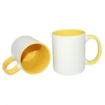 

Sublimation Porcelain Handle and In-Yellow Mug