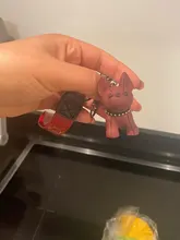 Moda Punk llavero de Bulldog Francés de cuero de la PU perro llaveros para las mujeres bolso colgante joyas baratija del coche de los hombres, anillo de clave de la cadena