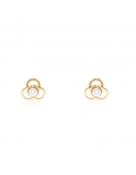 

Earrings Bebe or Girl Clover four leaves openwork and Pearl