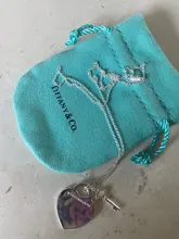 Collar de plata de ley S925 para mujer, colgante de llave plateada en forma de corazón, joyería popular clásica, regalo de vacaciones para pareja, 1:1