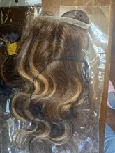 Ali Coco-mechones de pelo brasileño con degradado, extensiones de cabello humano Remy de color resaltado con cierre, P4/30