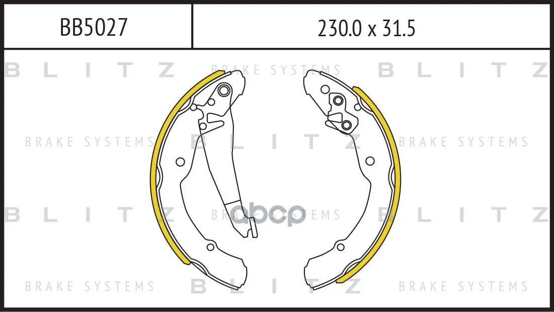 Колодки Тормозные Барабанные Blitz Bb5027 Blitz арт. BB5027