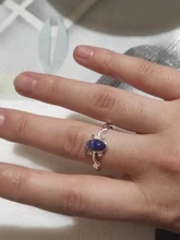 Anillo Vintage de cristal con lapislázuli azul, joyería para Cosplay, 1 unidad