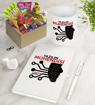 

Customized Software Engineer Nostalgic Lezzetler Notebook Pen Mug Gift Seti-2