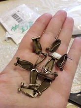 Pendientes de cobre con ganchos con Clips para las orejas, Base de ajuste de cabujones en blanco, componentes para joyería artesanal, 10 Uds.