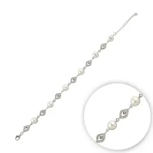 Серебряный 925 пробы браслет с цирконием