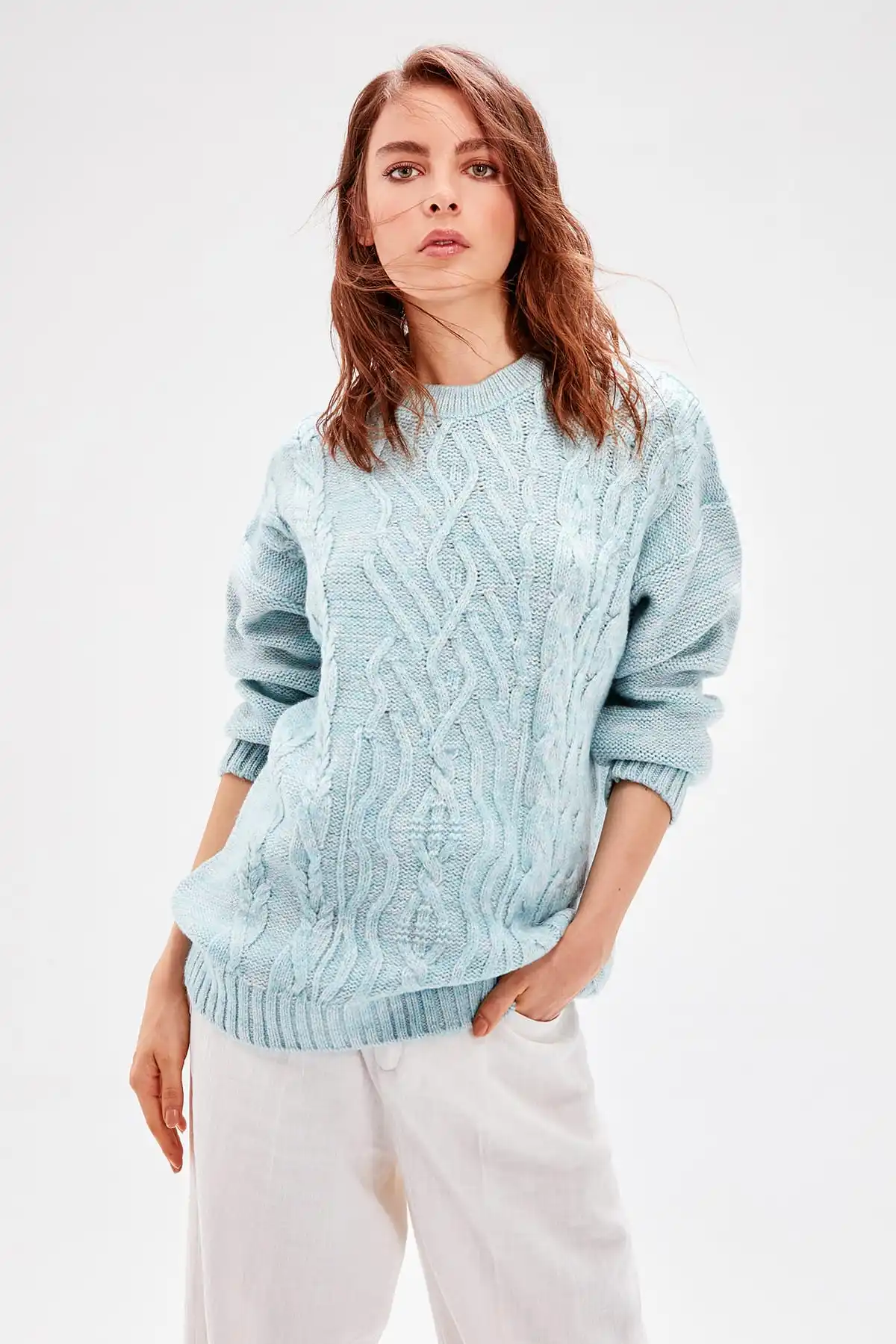 Koop Trendyol Mint Bike Kraag Trui Trui TWOAW20FH0030