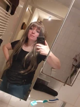 LANLAN-Peluca de cabello sintético para mujer, cabellera larga y Lisa, con flequillo de aire, natural y esponjoso, con botón interno