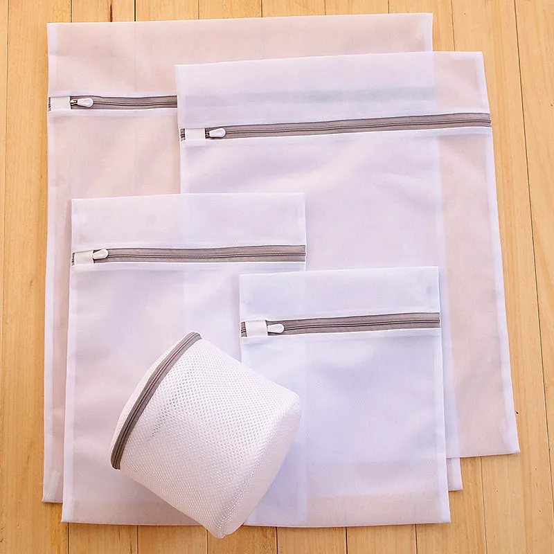 

Grey Zippered Laundry Bag For Washing Machine Mesh Bra Washing Bag For Clothes Aid Laundry Saver Underwear Lingerie Mesh Bag