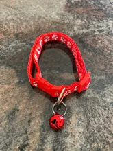 Collier-Collar para gatos con estampado de pata, correa de nailon ajustable para el cuello, para gatos