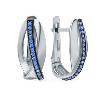 

Silver earrings with cubic zirconia sunlight sample 925 test