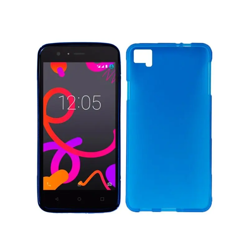 Силиконовый чехол bq Aquaris M5 (синий мягкий ударопрочный грязеотталкивающий) |