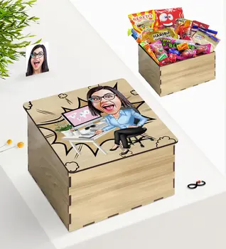 

Tailor-made In Wooden Box Lady General Manager Caricature Of Nostalgic Lezzetler Gift set