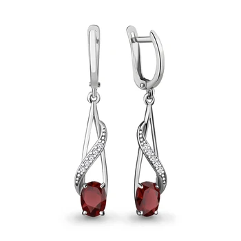 

Silver earrings with garnet and cubic zirconia