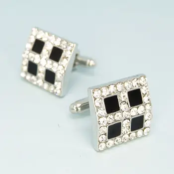 

Cufflinks jewelry black square with stones (54151)