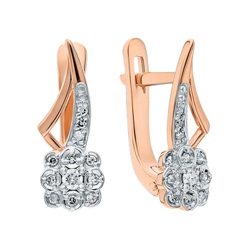 

Gold earrings with diamonds sunlight sample 585