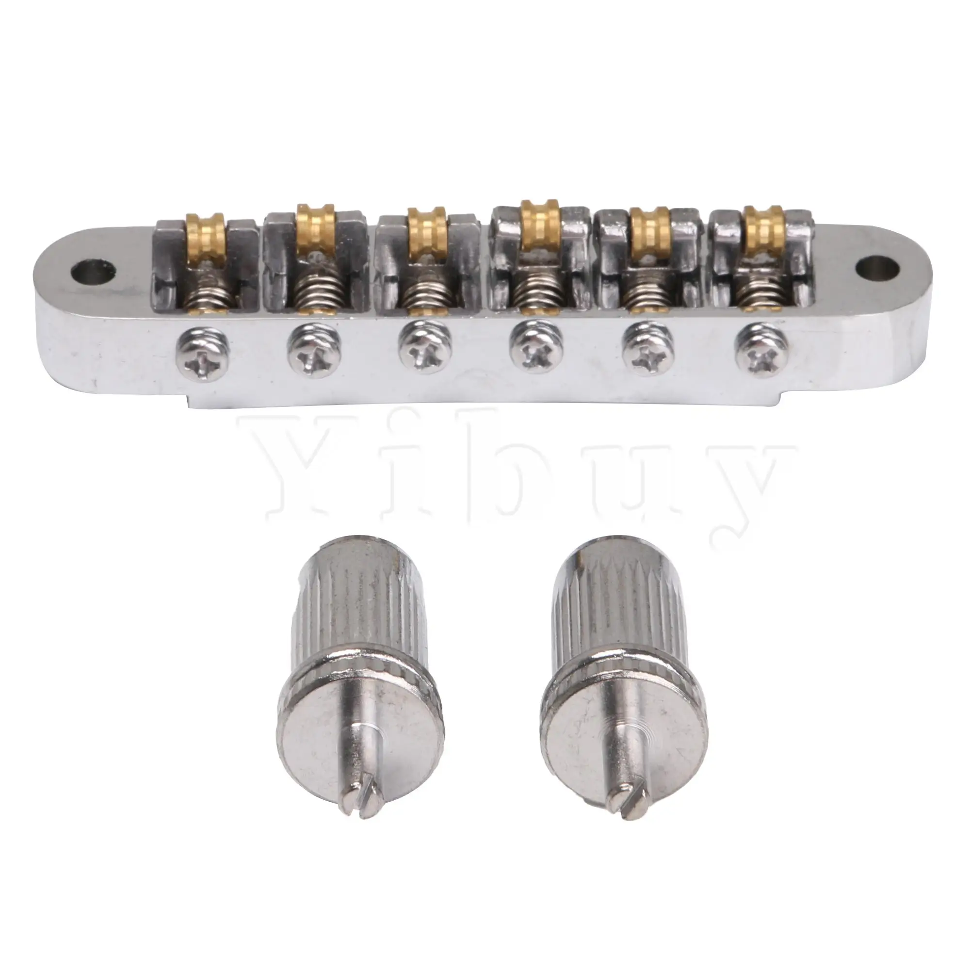 Chrome Silver Roller Saddle Bridge for Electric Guitar 6mm Locking Posts | Спорт и развлечения