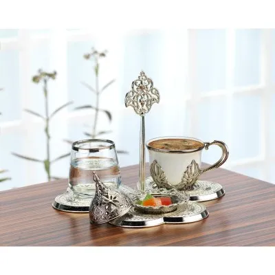 

WONDERFUL Ahu Silver Color Coffee Serving Set For One Person