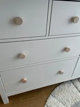 Wooden Cabinet Wardrobe-Knobs Drawer-Handle Furniture Hardware Round Natural for 8/12pcs