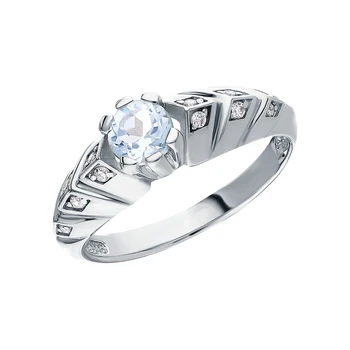 

Silver ring with Topaz and cubic zirconia sunlight sample 925