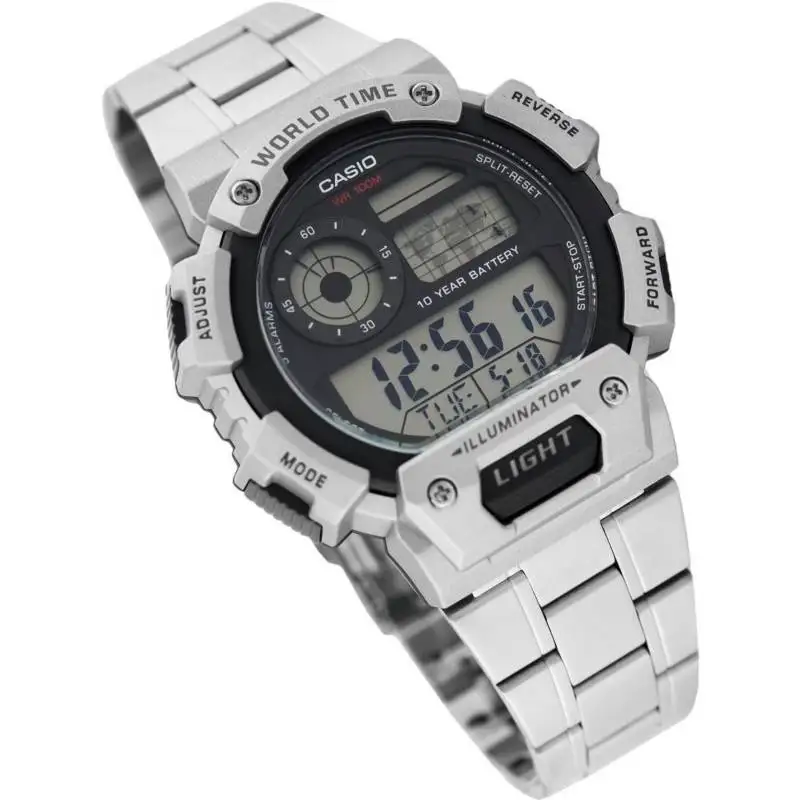CASIO QUARTZ Alarm WATCH AE1400WHD1AV world time 10 year battery