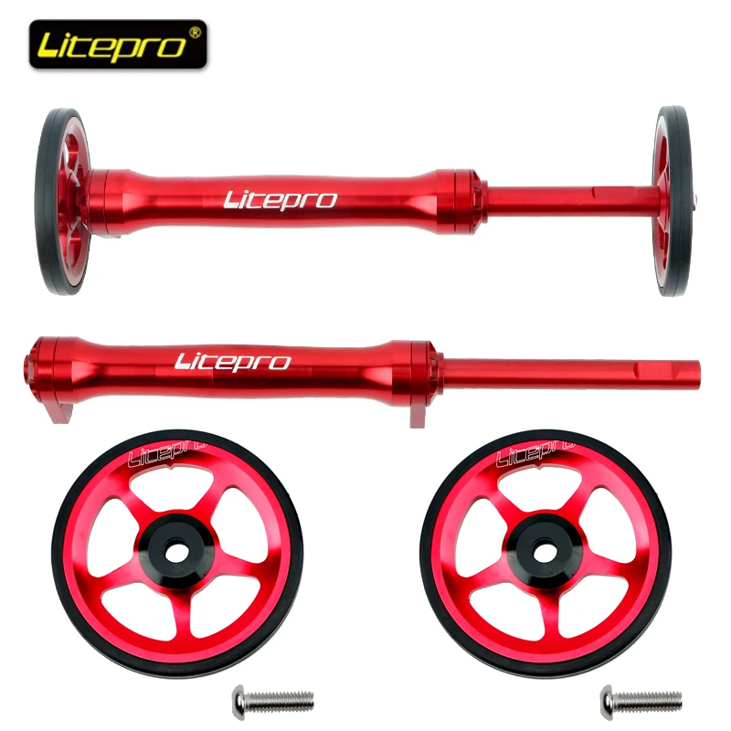 

Litepro Folding Bicycle Easy Wheel Extension Rod For Brompton Rear Cargo Rack Folding Bike Accessories
