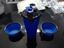 Dog 2 in 1 Bottle Pet Feeder Dog Water Bottle Collapsible Folding Bowl Travel Outdoor